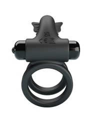 PRETTY LOVE DOBLE ANILLO VIBRADOR CON ESTIMULADOR NEGRO