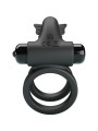 PRETTY LOVE DOBLE ANILLO VIBRADOR CON ESTIMULADOR NEGRO