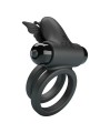 PRETTY LOVE DOBLE ANILLO VIBRADOR CON ESTIMULADOR NEGRO