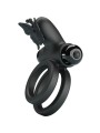 PRETTY LOVE DOBLE ANILLO VIBRADOR CON ESTIMULADOR NEGRO