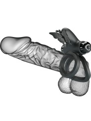 PRETTY LOVE DOBLE ANILLO VIBRADOR CON ESTIMULADOR NEGRO