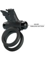 PRETTY LOVE DOBLE ANILLO VIBRADOR CON ESTIMULADOR NEGRO