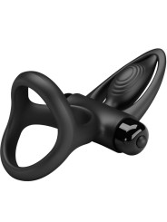 PRETTY LOVE ANILLO VIBRADOR 10 VIBRACIONES SILICONA NEGRO