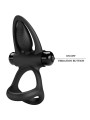 PRETTY LOVE ANILLO VIBRADOR 10 VIBRACIONES SILICONA NEGRO