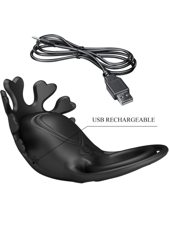 PRETTY LOVE RUBEN ANILLO VIBRADOR 7 VIBRACIONES SILICONA NEGRO