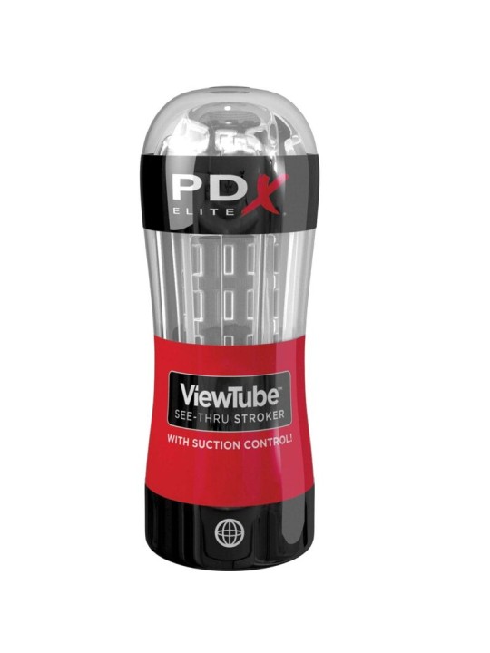 PDX ELITE MASTURBADOR STROKER VIEWTUBE CONTROL ONDAS ESTIMULADORAS TRANSPARENTE