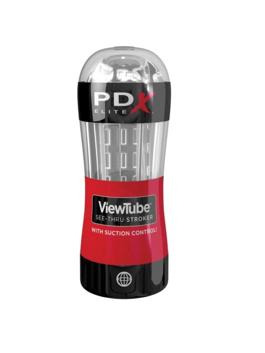 PDX ELITE MASTURBADOR STROKER VIEWTUBE CONTROL ONDAS ESTIMULADORAS TRANSPARENTE