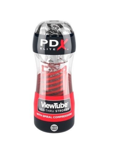 PDX ELITE MASTURBADOR STROKER VIEWTUBE 2 COMPRESION ESPIRAL TRANSPARENTE