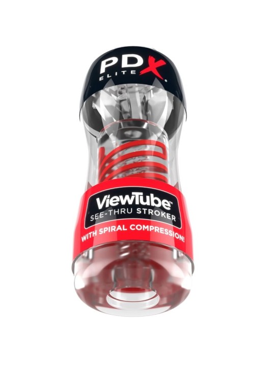 PDX ELITE MASTURBADOR STROKER VIEWTUBE 2 COMPRESION ESPIRAL TRANSPARENTE