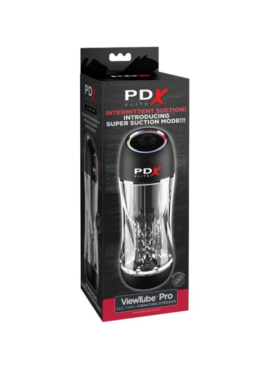 PDX ELITE MASTURBADOR STROKER VIEWTUBE PRO VIBRADOR TRANSPARENTE