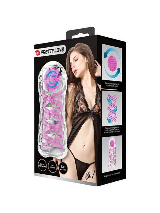 PRETTY LOVE MASTURBADOR MASCULINO FANTASY ESPIRAL INTERNA Y BOLAS TRANSPARENTE