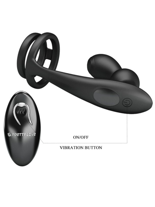 PRETTY LOVE MARSHALL ANILLO PARA PENE PLUG ANAL VIBRATORIO CONTROL REMOTO