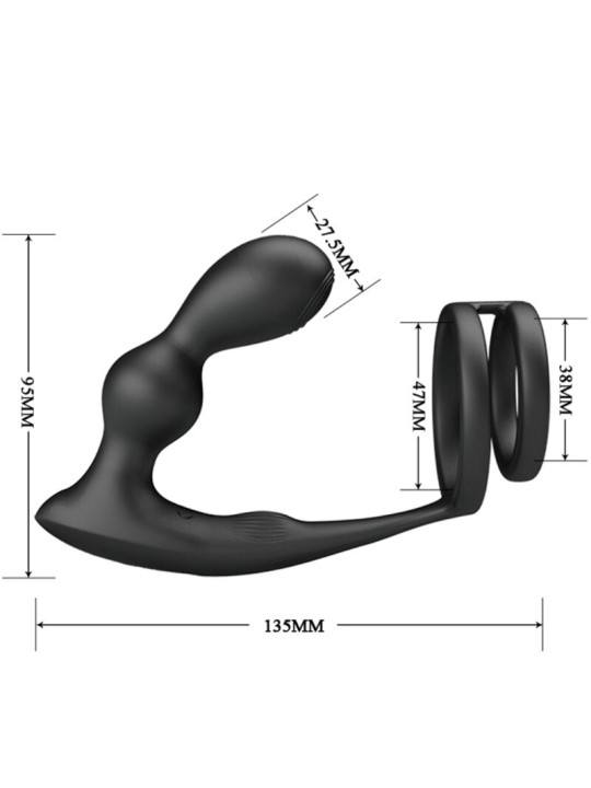 PRETTY LOVE MARSHALL ANILLO PARA PENE PLUG ANAL VIBRATORIO CONTROL REMOTO