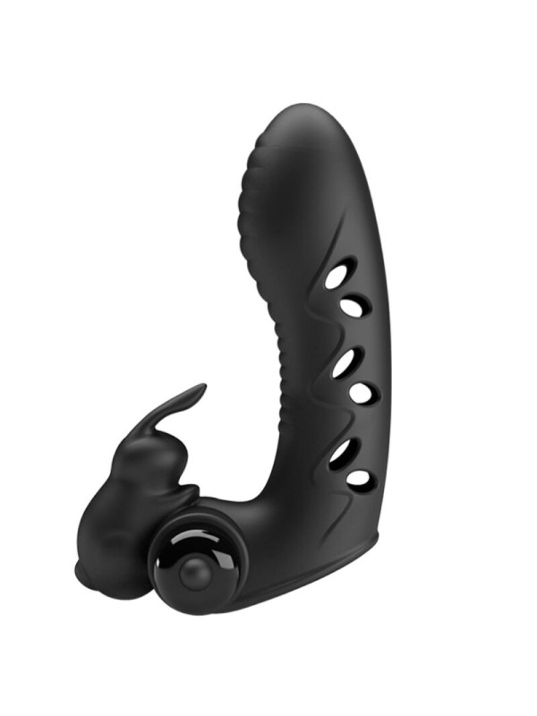 PRETTY LOVE VANCE FUNDA DEDO VIBRADOR CONEJO NEGRO