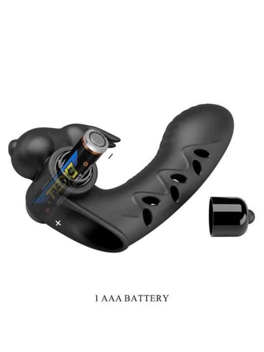 PRETTY LOVE VANCE FUNDA DEDO VIBRADOR CONEJO NEGRO
