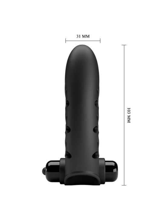 PRETTY LOVE VANCE FUNDA DEDO VIBRADOR CONEJO NEGRO