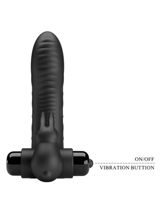 PRETTY LOVE VANCE FUNDA DEDO VIBRADOR CONEJO NEGRO