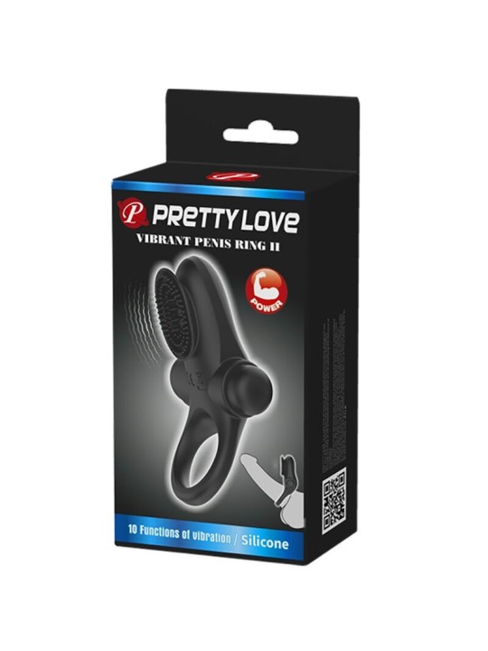 PRETTY LOVE ANILLO VIBRADOR II PARA PENE NEGRO