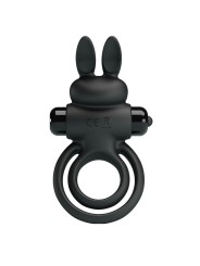 PRETTY LOVE ANILLO VIBRADOR III CONEJO PARA PENE NEGRO