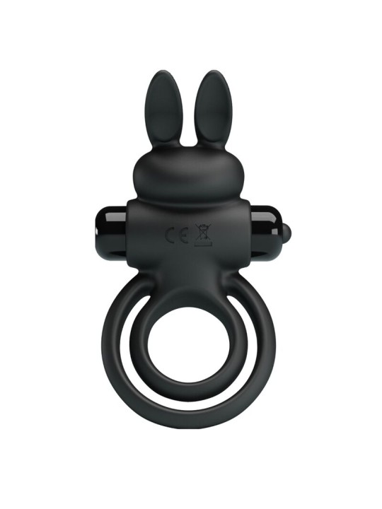 PRETTY LOVE ANILLO VIBRADOR III CONEJO PARA PENE NEGRO
