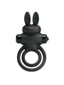 PRETTY LOVE ANILLO VIBRADOR III CONEJO PARA PENE NEGRO