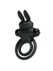 PRETTY LOVE ANILLO VIBRADOR III CONEJO PARA PENE NEGRO