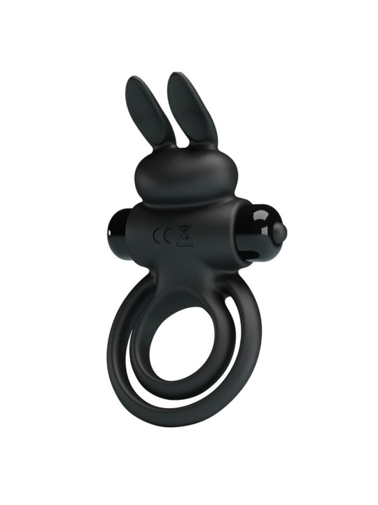 PRETTY LOVE ANILLO VIBRADOR III CONEJO PARA PENE NEGRO