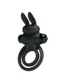 PRETTY LOVE ANILLO VIBRADOR III CONEJO PARA PENE NEGRO
