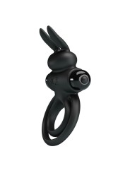 PRETTY LOVE ANILLO VIBRADOR III CONEJO PARA PENE NEGRO