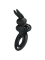 PRETTY LOVE ANILLO VIBRADOR III CONEJO PARA PENE NEGRO