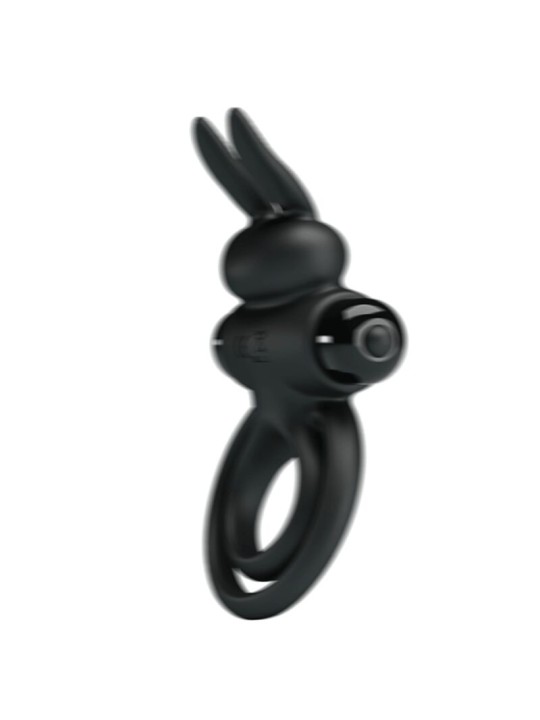 PRETTY LOVE ANILLO VIBRADOR III CONEJO PARA PENE NEGRO