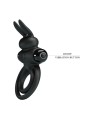 PRETTY LOVE ANILLO VIBRADOR III CONEJO PARA PENE NEGRO