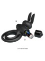 PRETTY LOVE ANILLO VIBRADOR III CONEJO PARA PENE NEGRO