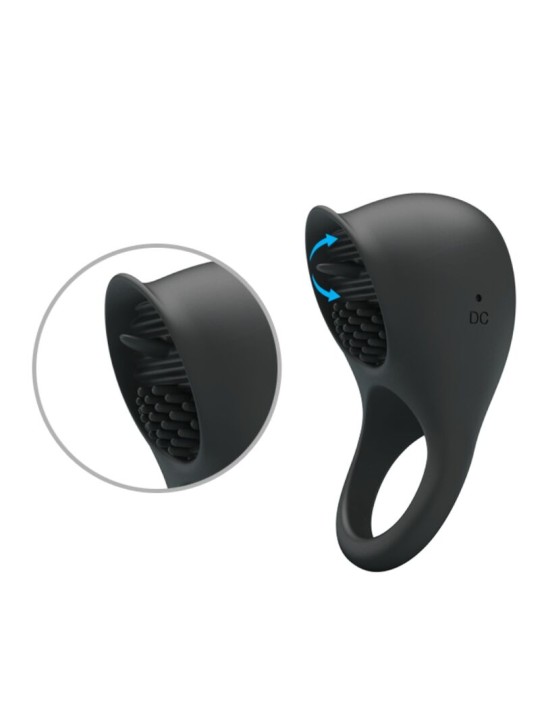 PRETTY LOVE ANILLO VIBRADOR PARA PENE CON LENGUA NEGRO