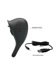 PRETTY LOVE ANILLO VIBRADOR PARA PENE CON LENGUA NEGRO