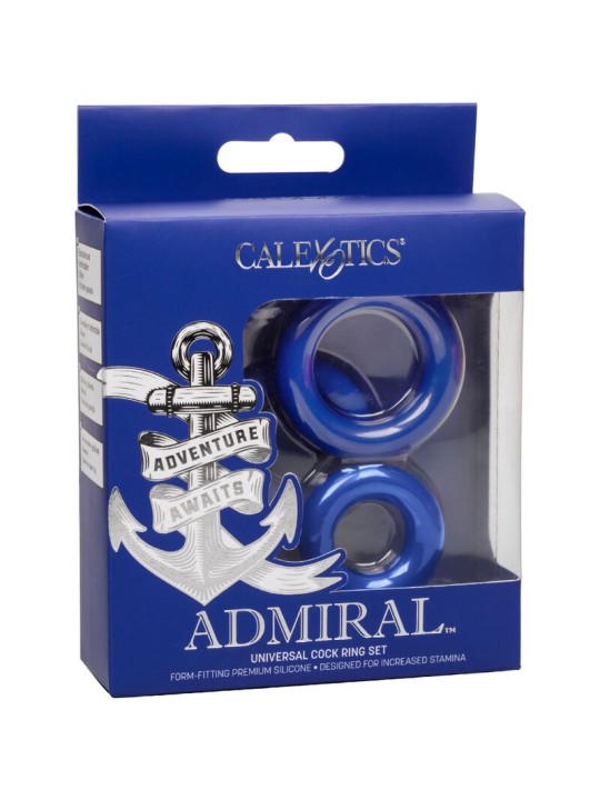 CALEXOTICS ADMIRAL SET 3 ANILLOS PARA PENE AZUL