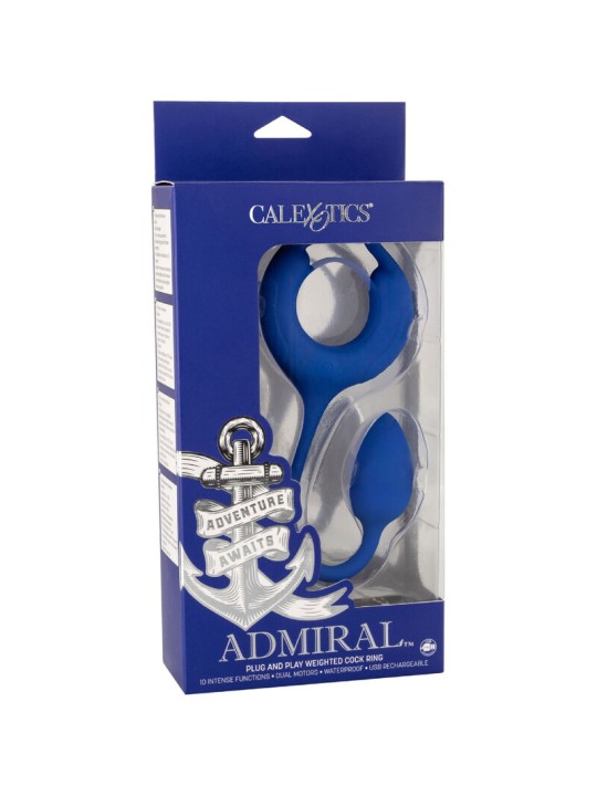 CALEXOTICS ADMIRAL ANILLO CON PESO PARA PENE AZUL