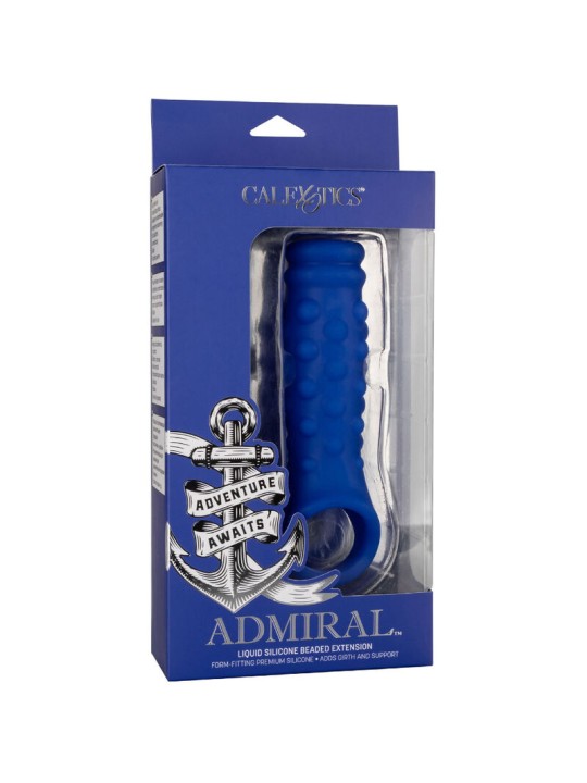 CALEXOTICS ADMIRAL BEADED FUNDA PENE SILICONA LIQUIDA AZUL