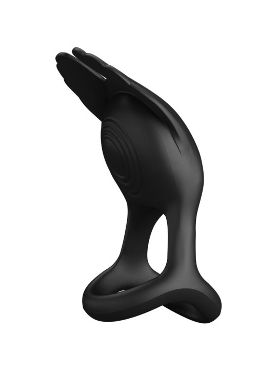 PRETTY LOVE SILAS ANILLO VIBRADOR 7 VIBRACIONES SILICONA NEGRO