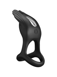 PRETTY LOVE SILAS ANILLO VIBRADOR 7 VIBRACIONES SILICONA NEGRO