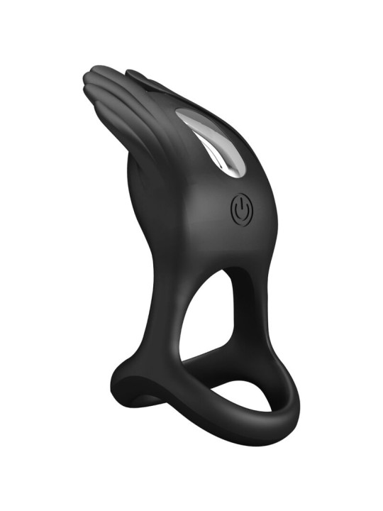 PRETTY LOVE SILAS ANILLO VIBRADOR 7 VIBRACIONES SILICONA NEGRO