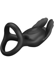 PRETTY LOVE SILAS ANILLO VIBRADOR 7 VIBRACIONES SILICONA NEGRO