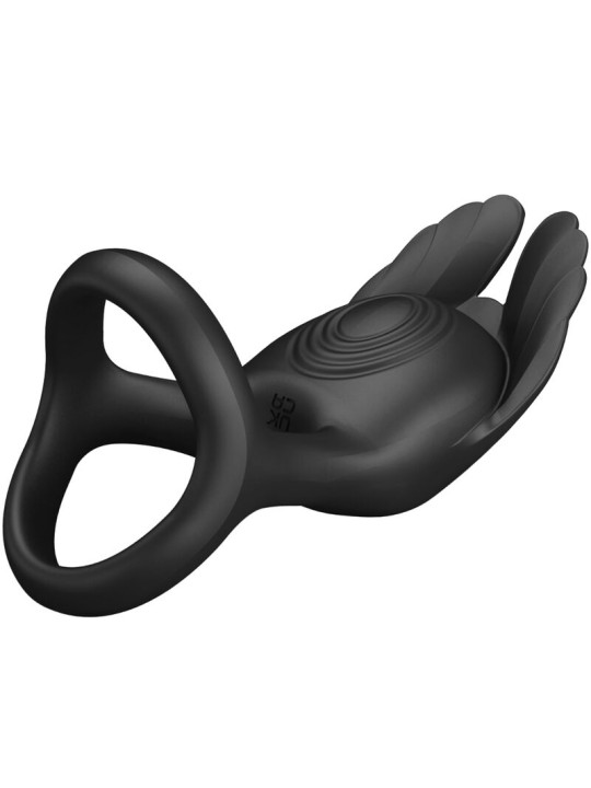 PRETTY LOVE SILAS ANILLO VIBRADOR 7 VIBRACIONES SILICONA NEGRO