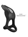 PRETTY LOVE SILAS ANILLO VIBRADOR 7 VIBRACIONES SILICONA NEGRO