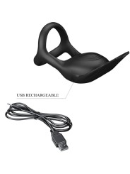 PRETTY LOVE SILAS ANILLO VIBRADOR 7 VIBRACIONES SILICONA NEGRO