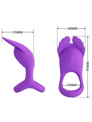 PRETTY LOVE SILAS ANILLO VIBRADOR 7 VIBRACIONES SILICONA LILA