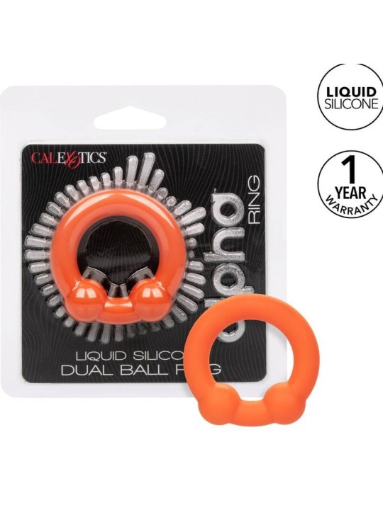 CALEXOTICS ALPHA ANILLO DOBLE BOLA NARANJA