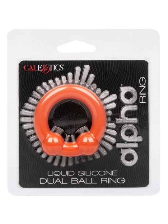 CALEXOTICS ALPHA ANILLO DOBLE BOLA NARANJA