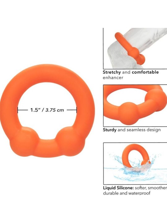 CALEXOTICS ALPHA ANILLO DOBLE BOLA NARANJA