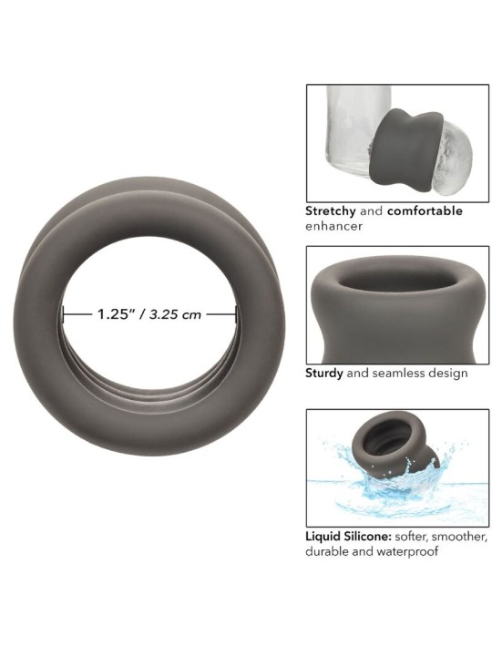 CALEXOTICS ALPHA ANILLO EXTENSION ESCROTO DOBLE NEGRO